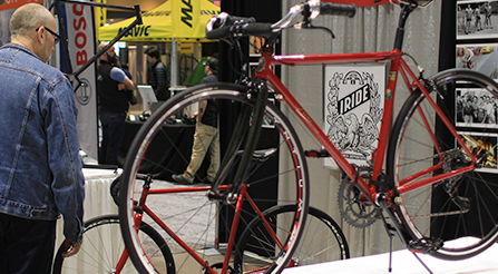 photo of Iride, Fine Italian Bicycle display at North American Handmade Bicycle Show california NAHBS