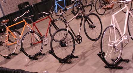 A view of IRIDE italian booth at NAHBS North American Handmade Bicycle Show urban bikes